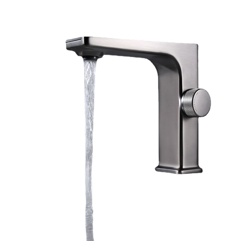 Yida free shipping, grey gun, pure copper household cold and hot temperature smart digital display bubble washbasin faucet available for delivery Item Picture