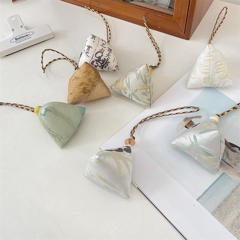 L53103 Dragon Boat Festival triangular zongzi filling finished product Portable Pendant, ancient-style Hanfu pendant, bag pendant gift Application Scenario