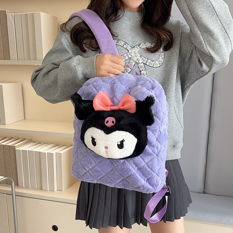 New plush toy bag, kindergarten student backpack, cute plush toy bag, personalized and beautiful bag details Picture