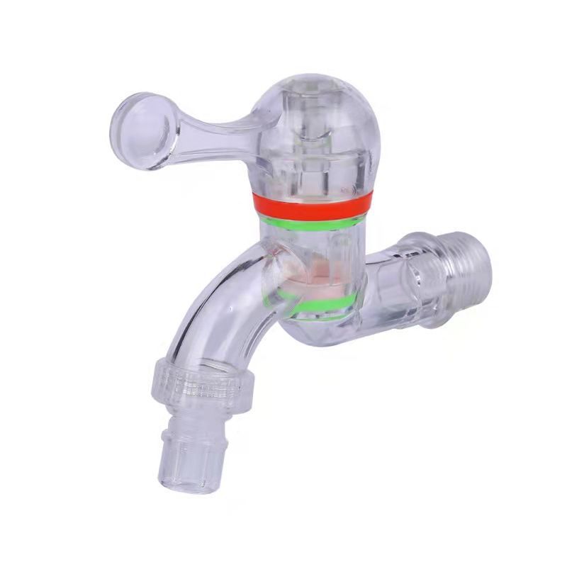 Wholesale of new explosion-proof PC transparent plastic faucets for household use, resistant to freezing and dropping, 4-point washing machine faucets Item Picture