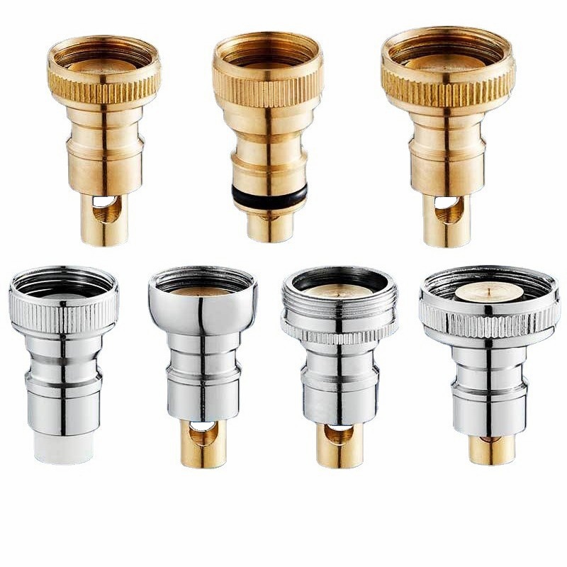 Special copper stop rod for washing machine faucet, universal anti-drop fully automatic check valve, 4-point faucet adapter details Picture