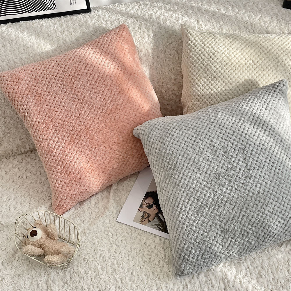 bj412311 Simple solid-color pillowcase for living room, office pillow cover without pillow core, detachable and washable pillow cover details Picture