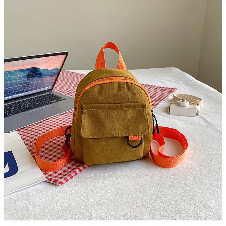 Korean-style casual, simple and retro solid-color Japanese-style canvas backpacks for women, student schoolbags, and a trend of women's commuting small backpacks undefined