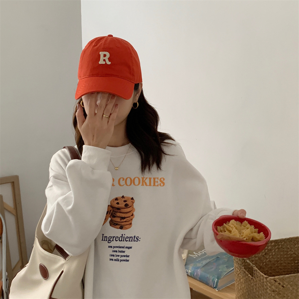 112144 Spring/Summer candy-colored R-marked big-head cap, women's baseball cap, ins trendy large-sized baseball cap details Picture