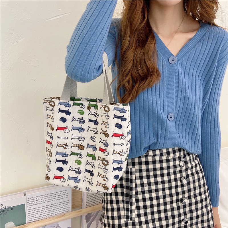 【 In Stock 】06171 Fresh and Clean Hand-Held Bento Bag, Mini Hand-Held Cloth Bag for Women, Casual Lunch Mommy Bag Specification drawing