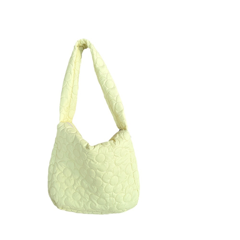 310171 Autumn/Winter quilted large capacity canvas women's single-shoulder hand-held crossbody bag, student underarm tote bag Item Picture