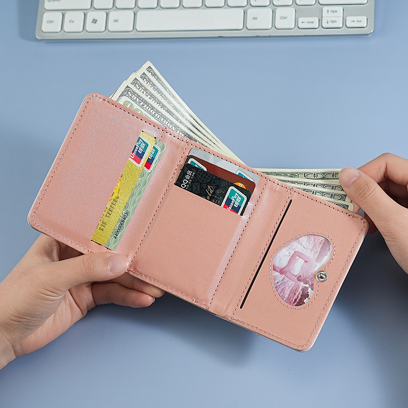 Factory direct sales of 30% off wallets. Girls' niche, unique, high-end, cute cartoon small coin wallets. Short student wallets details Picture