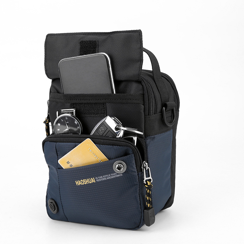New water-resistant nylon fabric men's bag, outdoor travel single-shoulder crossbody bag, simple and casual waist bag, street small bag Application Scenario