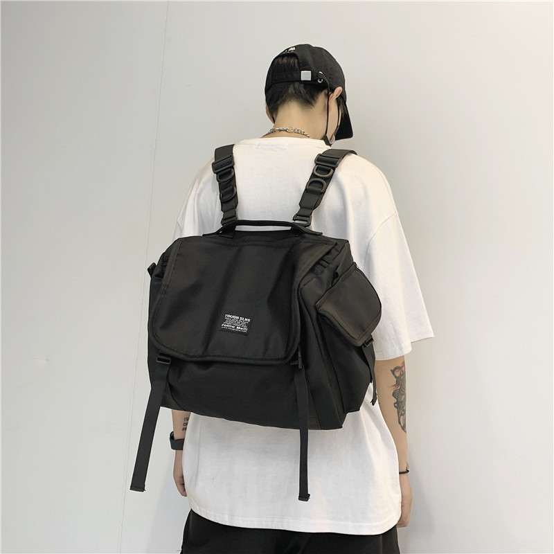 New Korean-style trendy multi-functional backpack, unisex crossbody bag for men and women, casual travel single-shoulder bag Specification drawing