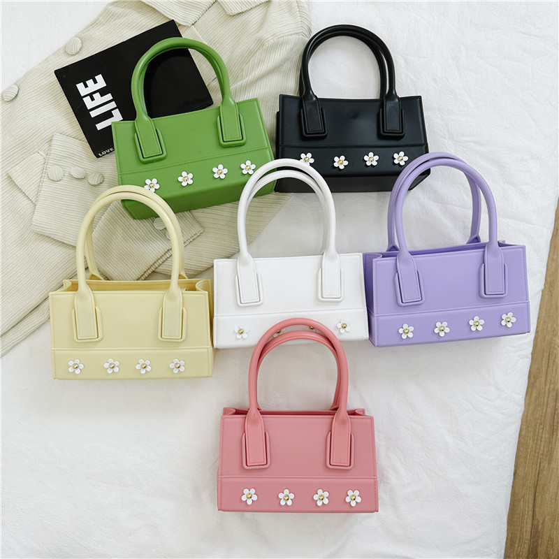 2025 New style jelly bag, women's bag, pvc bag, small flower bag, handbag, ins style creative full figure
