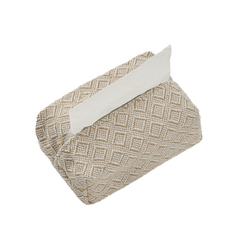 Japanese-style cotton and linen fabric tissue box, simple InS-style tissue box storage bag, creative home living room dining table Item Picture