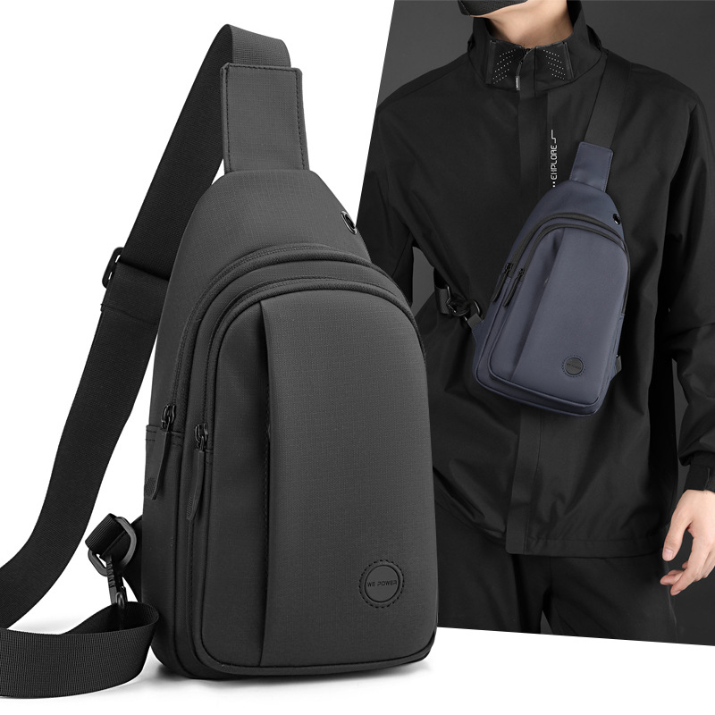 The new WEPOWER men's crossbody bag with a simple and high-end Korean style is a practical outdoor casual chest backpack full figure