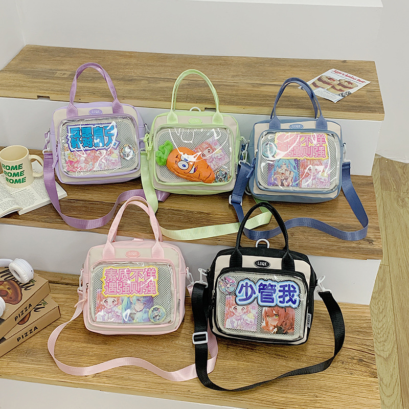 Cute and versatile pain bag, new large-capacity student commuting crossbody bag, Korean version hand-held transparent single-shoulder bag for women wholesale full figure