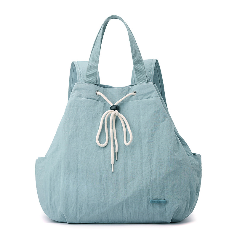 Colorful Fox Korean version women's niche drawstring backpack with large capacity nylon lightweight commuting hand shoulder Item Picture