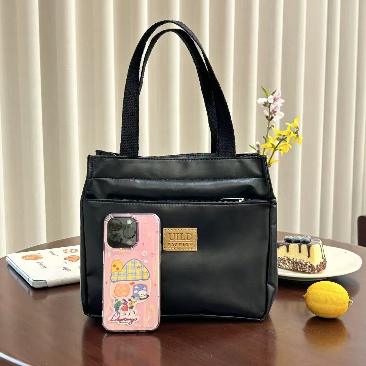 2025 Fashionable handbag, women's canvas bag, handbag, stylish middle-aged mom bag, casual bag for work and going out details Picture