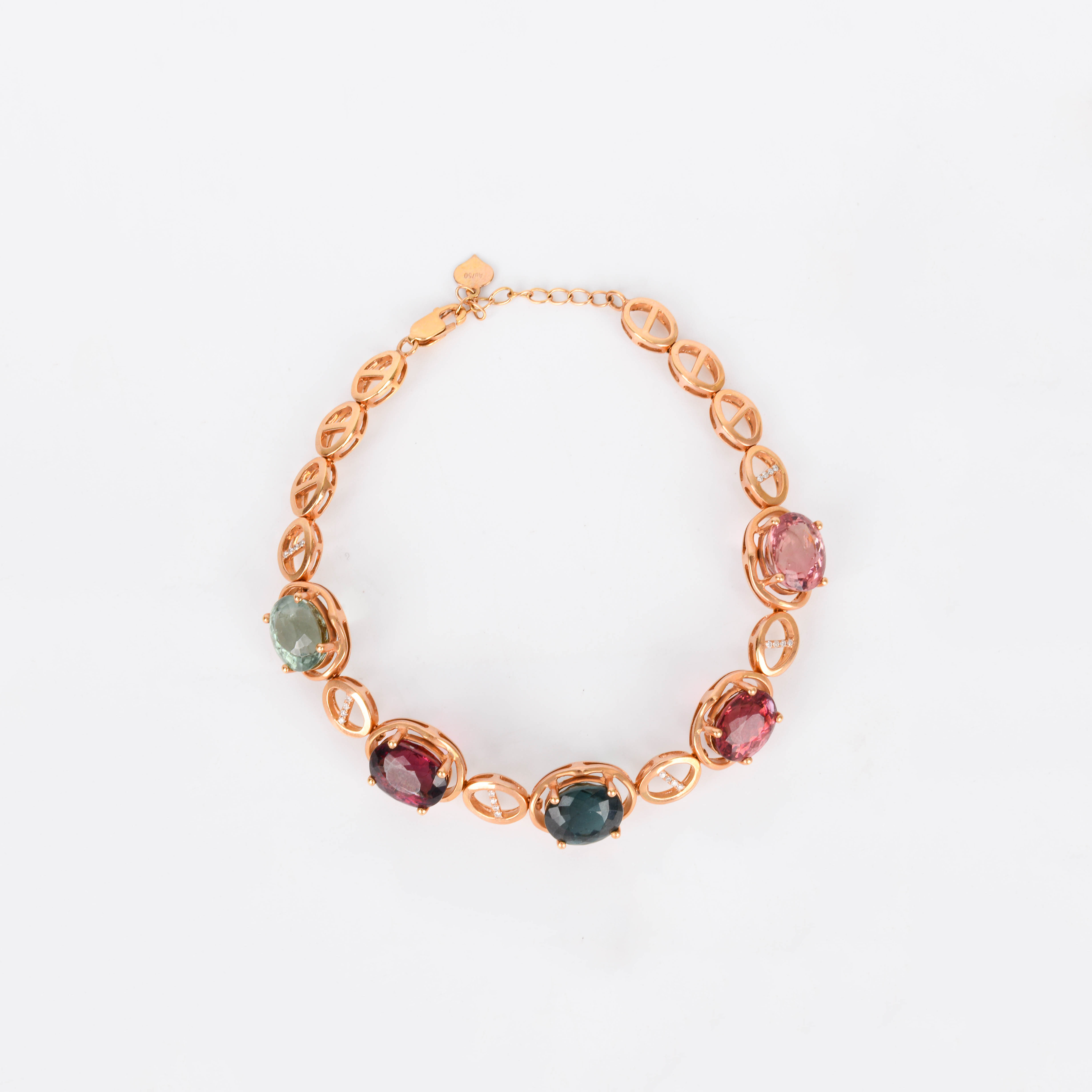 手链女水晶手镯彩色宝石首饰饰品轻奢糖果手链时尚精致足金手链