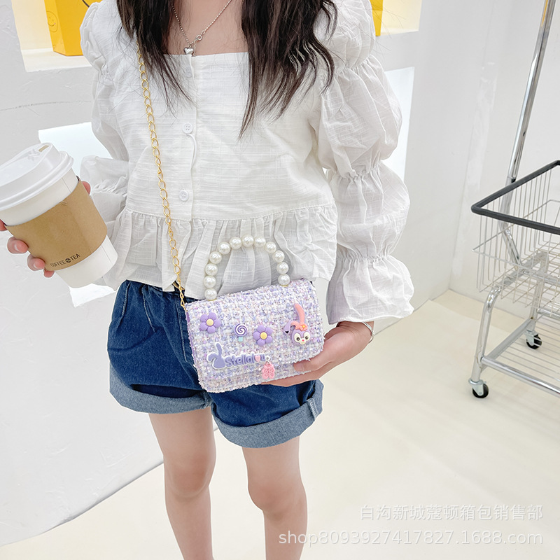 A new style of cute cartoon mini handbag for little girls. It's a trendy single-shoulder crossbody bag for children Specification drawing