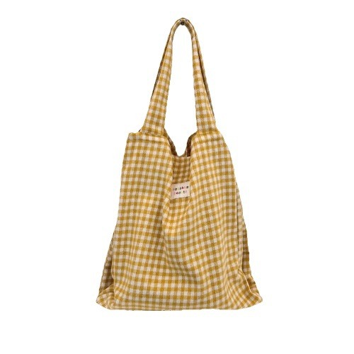 48202 Early Autumn new checkered woolen single-shoulder bag, double-layer shopping bag, retro, casual and versatile commuting underarm bag Item Picture