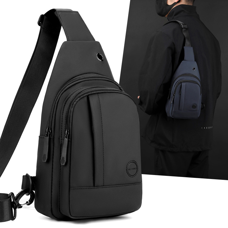 WEPOWER's new men's chest bag, outdoor daily travel backpack, Korean version nylon water-resistant single-shoulder crossbody bag full figure