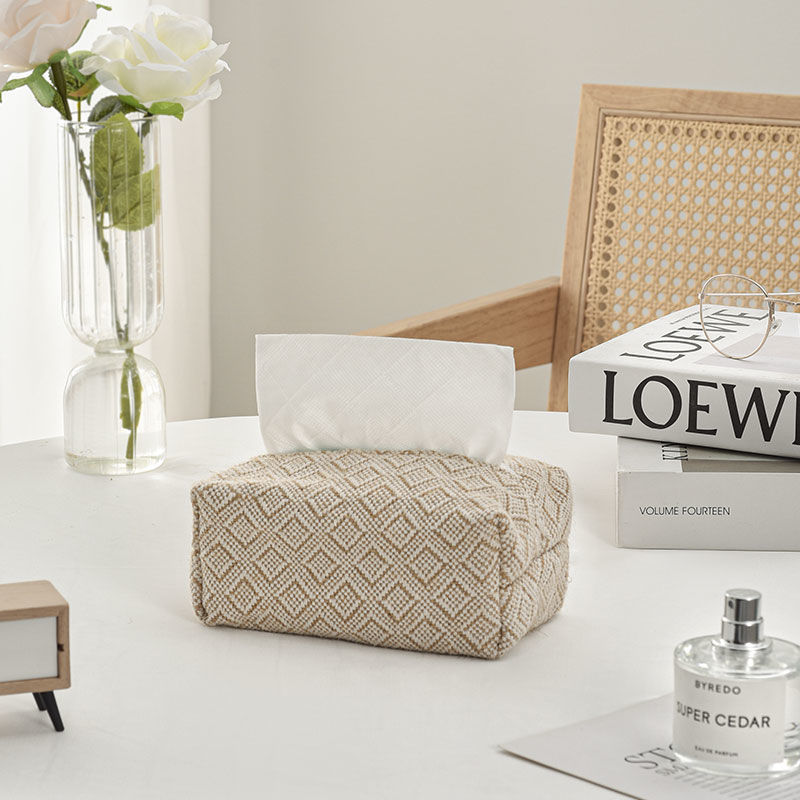Japanese-style cotton and linen fabric tissue box, simple InS-style tissue box storage bag, creative home living room dining table Specification drawing