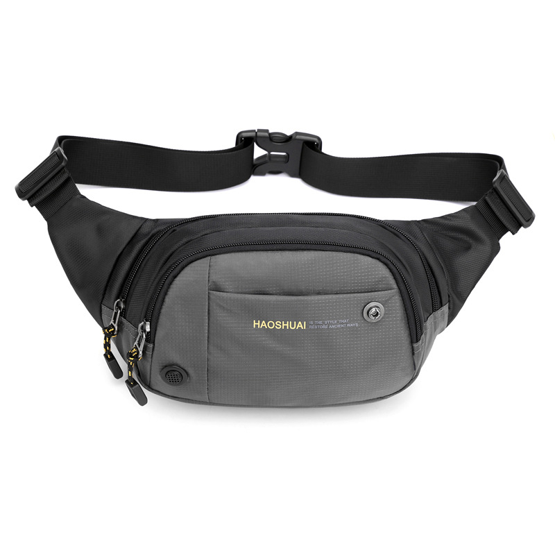 New outdoor sports waist bag, multi-functional waterproof nylon fabric single-shoulder crossbody bag, travel, mountain climbing and running waist bag Item Picture