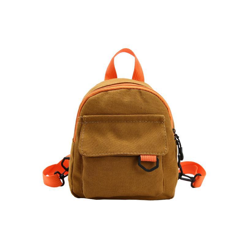 Korean-style casual, simple and retro solid-color Japanese-style canvas backpacks for women, student schoolbags, and a trend of women's commuting small backpacks Item Picture
