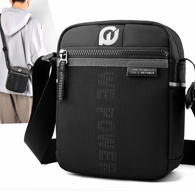 Wepower's new men's nylon single-shoulder bag is a casual and fashionable crossbody bag with a unique and trendy vertical style full figure