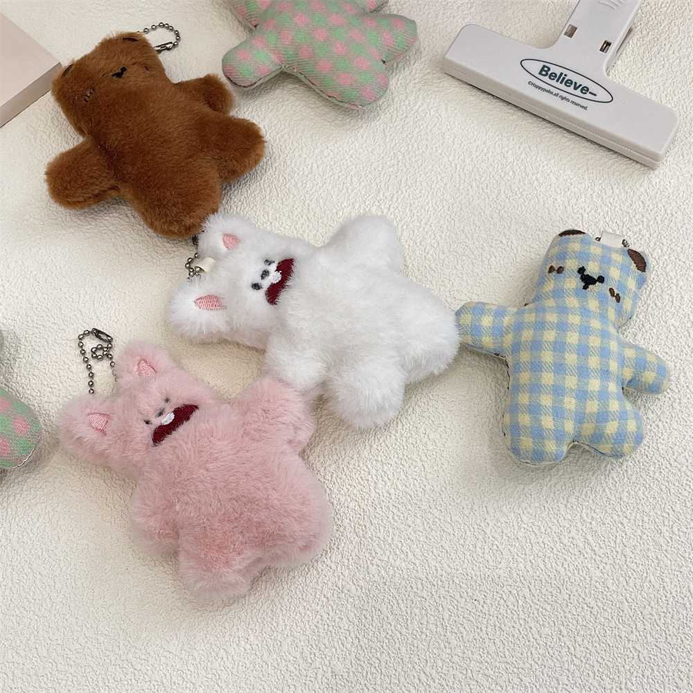 R52142 Cute doll Bear Pendant bag Decorative Canvas Bag Pendant Keychain Pendant Student gift details Picture