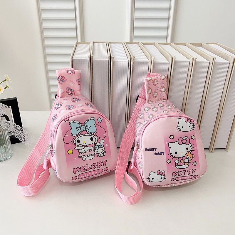New cartoon children's bag, girls' fashionable outdoor casual crossbody bag, coin purse, baby trendy matching chest bag sample full figure