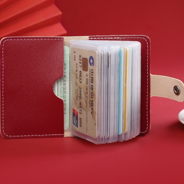 "National trend Geely card case for women with multiple slots, cute large capacity, anti-demagnetization, unique and small, popular bank card holder. Specification drawing