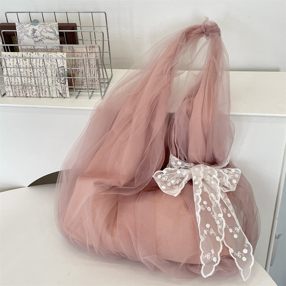 53252 Spring/Summer New Design mesh tote bag, a fashionable and versatile Korean-style casual underarm single-shoulder bag for girls full figure