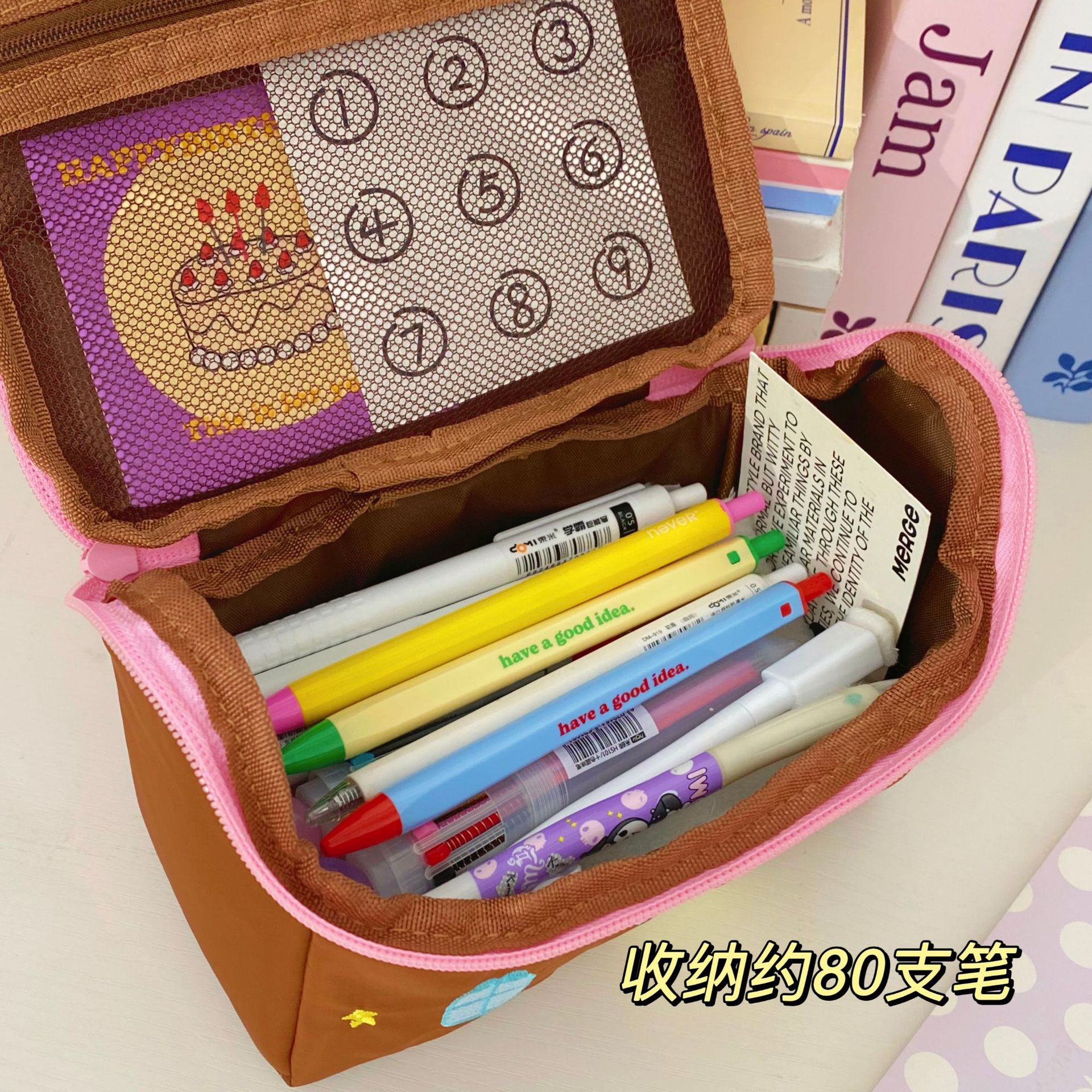High appearance level small house pen case, large capacity student stationery bag, girls' classified makeup bag, wholesale storage bag Application Scenario