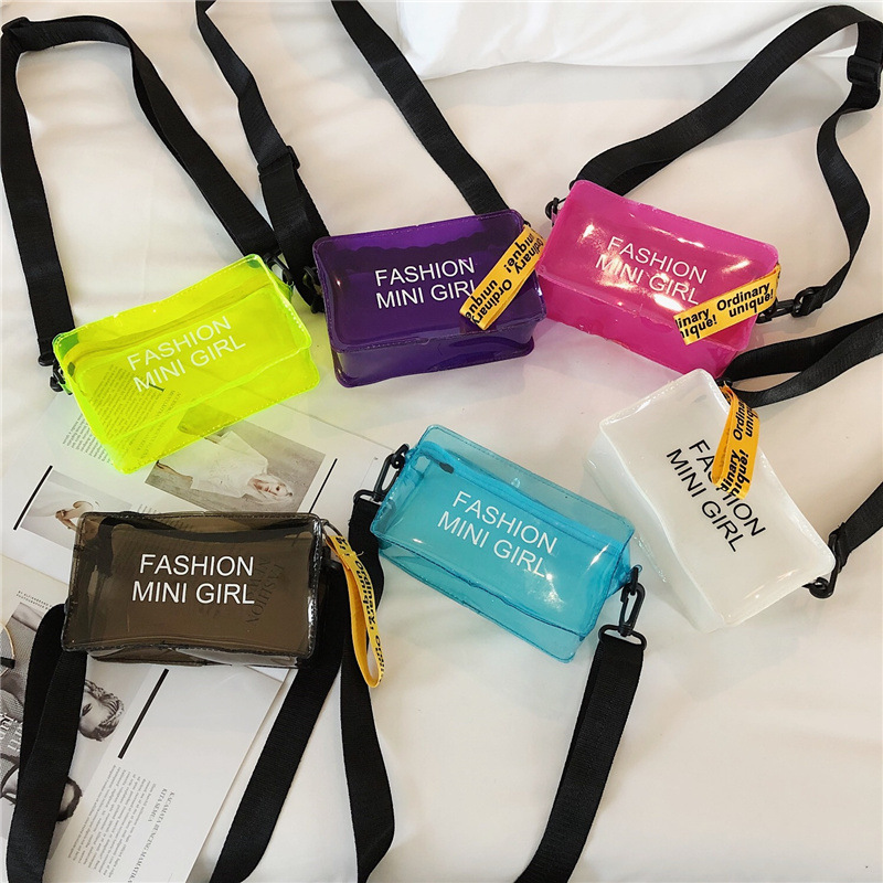 Transparent jelly small bag for women, 2021 new trendy Korean version crossbody bag, Instagram fashion, summer mini fairy, single shoulder full figure
