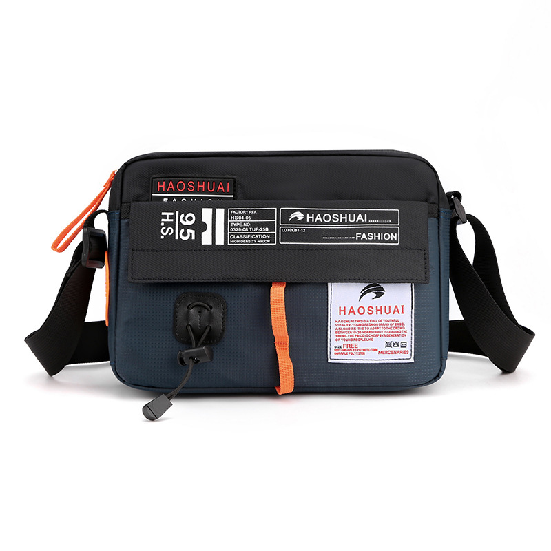 Wholesale of new sporty and casual men's outdoor waterproof nylon single-shoulder crossbody bags, trendy travel bags, cross-border exclusive supply details Picture