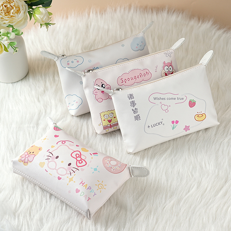 The new Japanese-style wallet for women features a large-capacity ins canvas cartoon coin purse with a fresh and clean storage style and multiple functions full figure