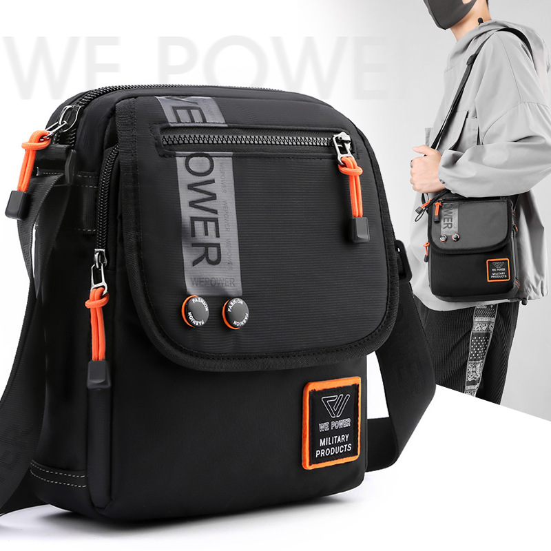 New cross-border men's crossbody bag, casual men's single-shoulder backpack, fashionable and trendy messenger bag, outdoor sports bag full figure