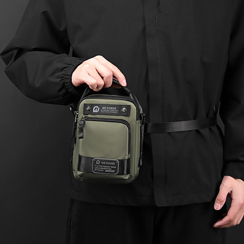 WEPOWER's new men's single-shoulder bag, waterproof outdoor multi-functional waist bag, fashionable, casual and versatile crossbody bag Specification drawing