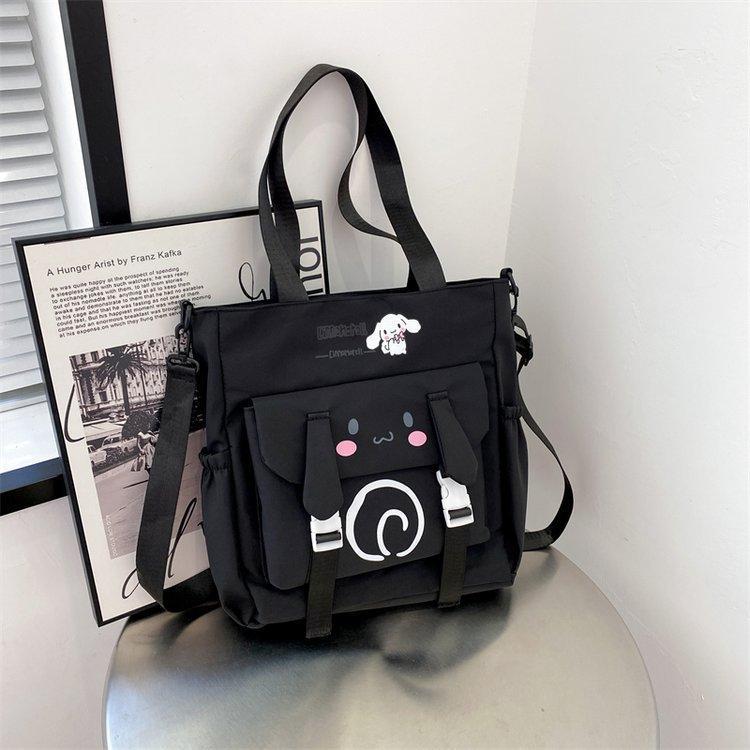 Foreign trade women's bag, large capacity bucket bag, 2024 new style nylon fabric cute cartoon dog shoulder bag, crossbody bag undefined