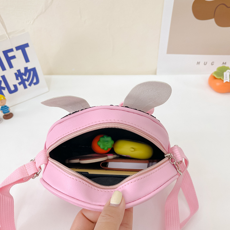 2024 New cartoon cute sequined little rabbit pu bag for girls, sweet little princess single-shoulder coin purse Application Scenario