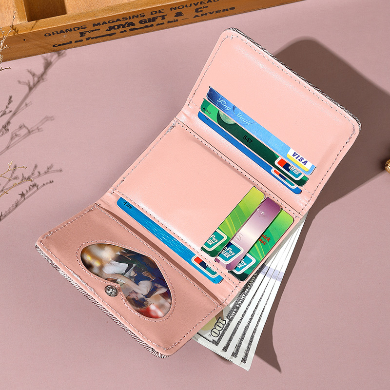 New Japanese and Korean casual school-style women's wallet, anti-magnetic, lightweight and portable, 30% off wallet, printed cartoon wallet details Picture