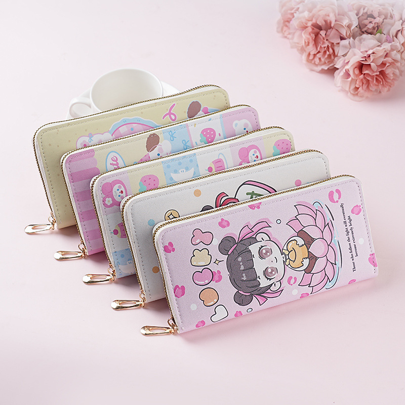 Cross-border wallet, long and cute cartoon wallet for women, large-capacity wallet, women's wallet, mobile phone bag, loose change wallet details Picture