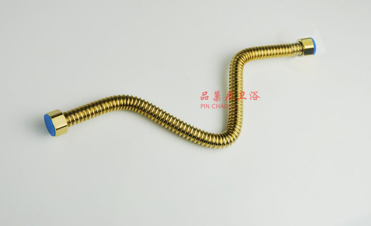 2U8K gold corrugated hard tube water heater, hot and cold water inlet hose toilet, 4-point 304 stainless steel rose gold high pressure Specification drawing