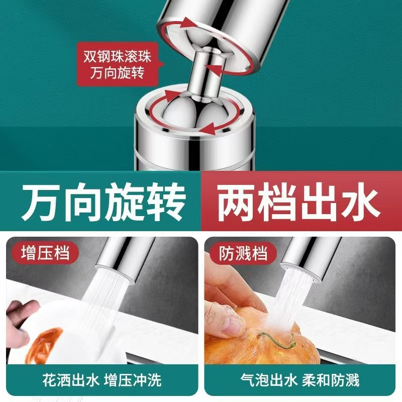 30-day no-reason after-sales service for kitchen sink faucet extender, universal rotation filter, pressure increase and foaming details Picture
