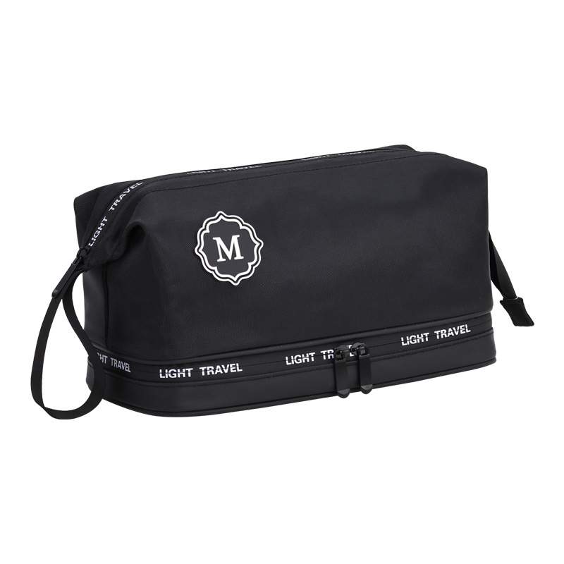 The new "Zhentu M" double-layer dry-wet separation toiletry bag is a high-end waterproof travel storage portable men's makeup bag Item Picture