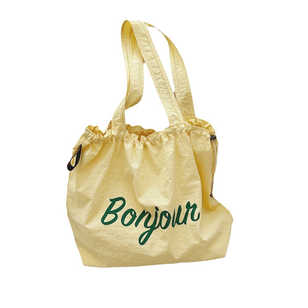 47251 Korean version new letter print single-shoulder bag, casual drawstring drawstring, fashionable student class single-shoulder bag Item Picture