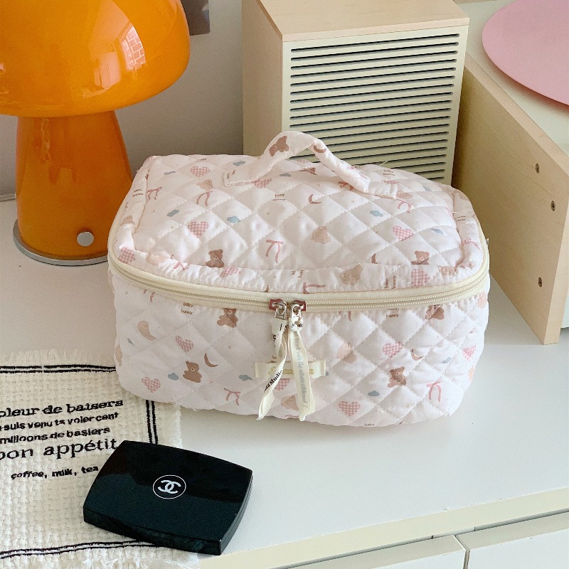 Love Bear Makeup Bag, Women's large-capacity hand-held storage Bag, Portable travel skin care products, Toiletry Bag, Multi-functional bag Item Picture