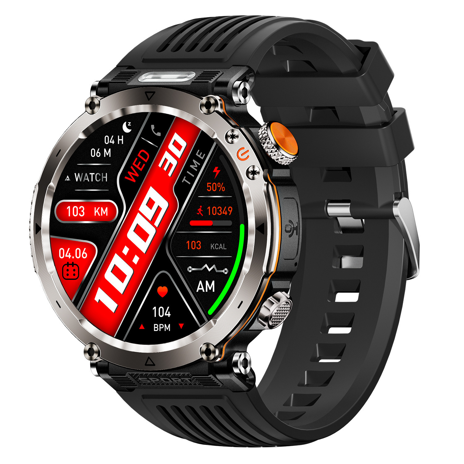 The new cross-border product HT30 smartwatch features outdoor sports, water resistance, Bluetooth call function, 1.7 large screen, heart rate and blood oxygen LED light details Picture