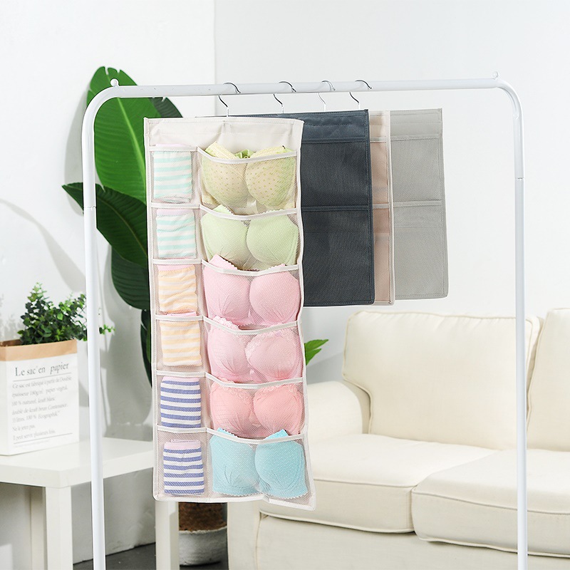 Original manufacturer wardrobe storage bags, hanging bags, underwear, socks, wardrobe door hanging storage, magical double-sided household use details Picture