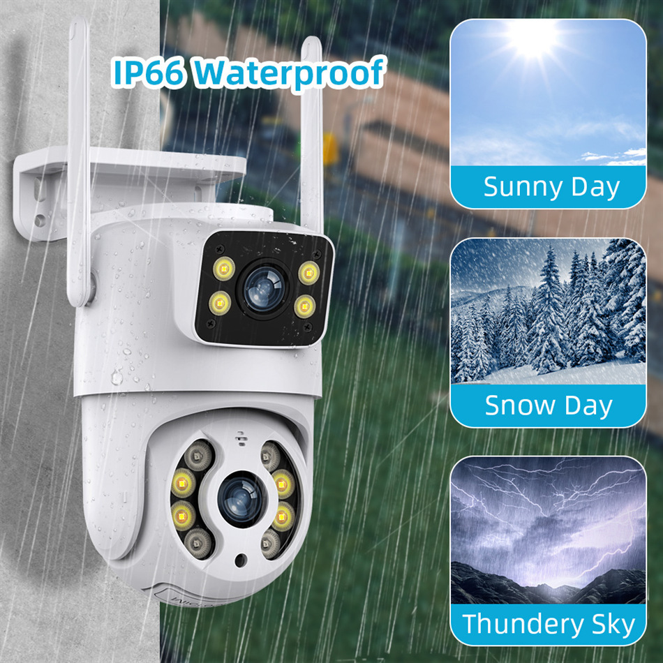 icsee dual-eye wireless WiFi high-definition 8MP dual-screen dome camera, indoor and outdoor waterproof 360-degree monitor full figure