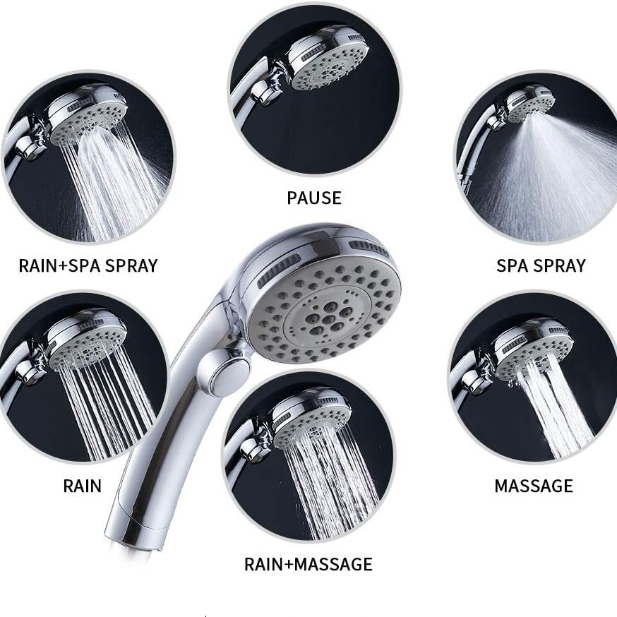 Multi-functional beauty showerhead, one-button water-stop showerhead, air-pressurized nano water, baby and pet shower, handheld details Picture